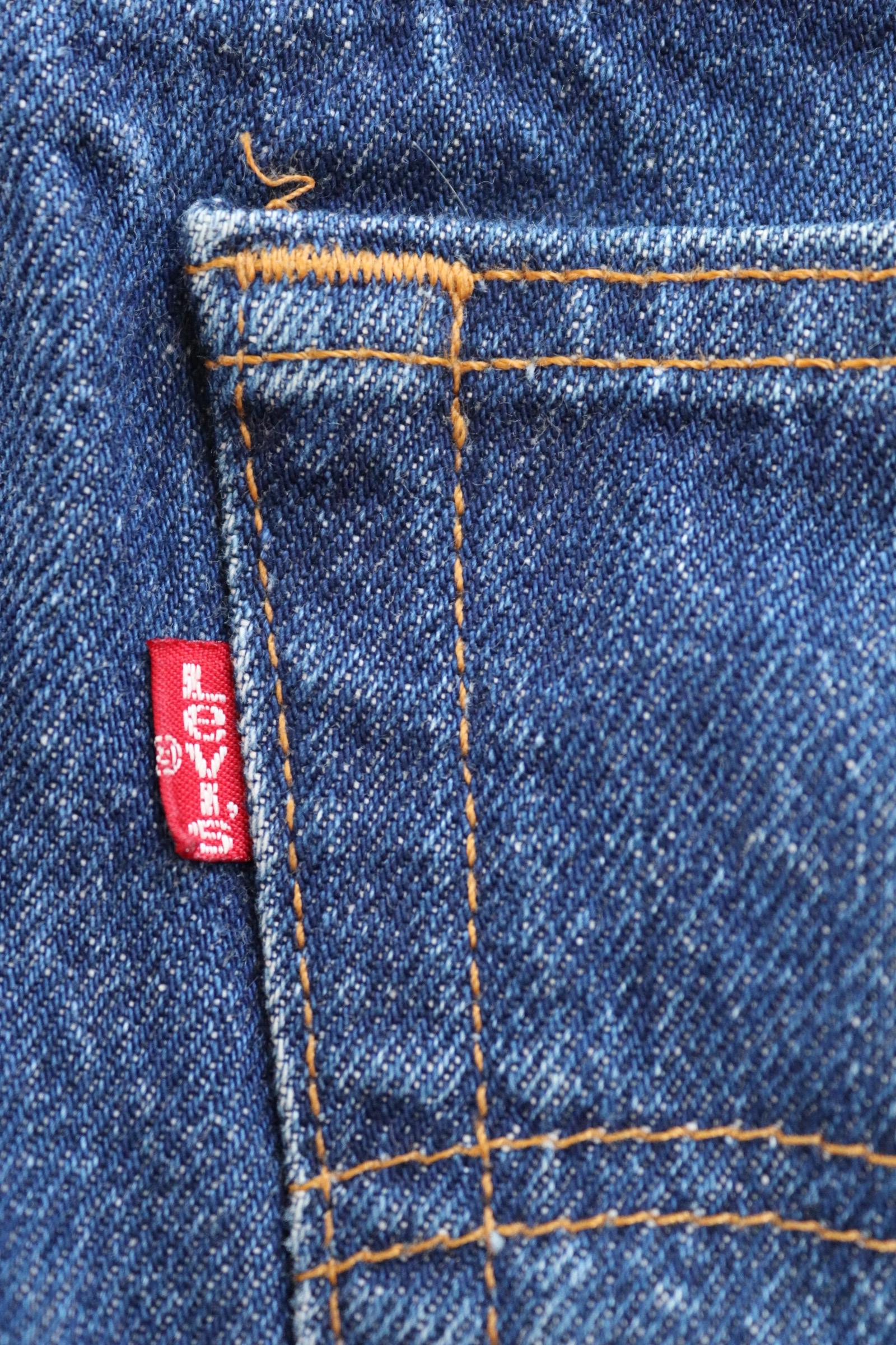 Vintage 1980s Levis 501 denim jeans - made in USA - small e red tab - 35” x 32”