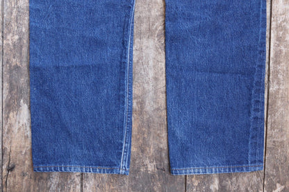 Vintage 1980s Levis 501 denim jeans - made in USA - small e red tab - 35” x 32”