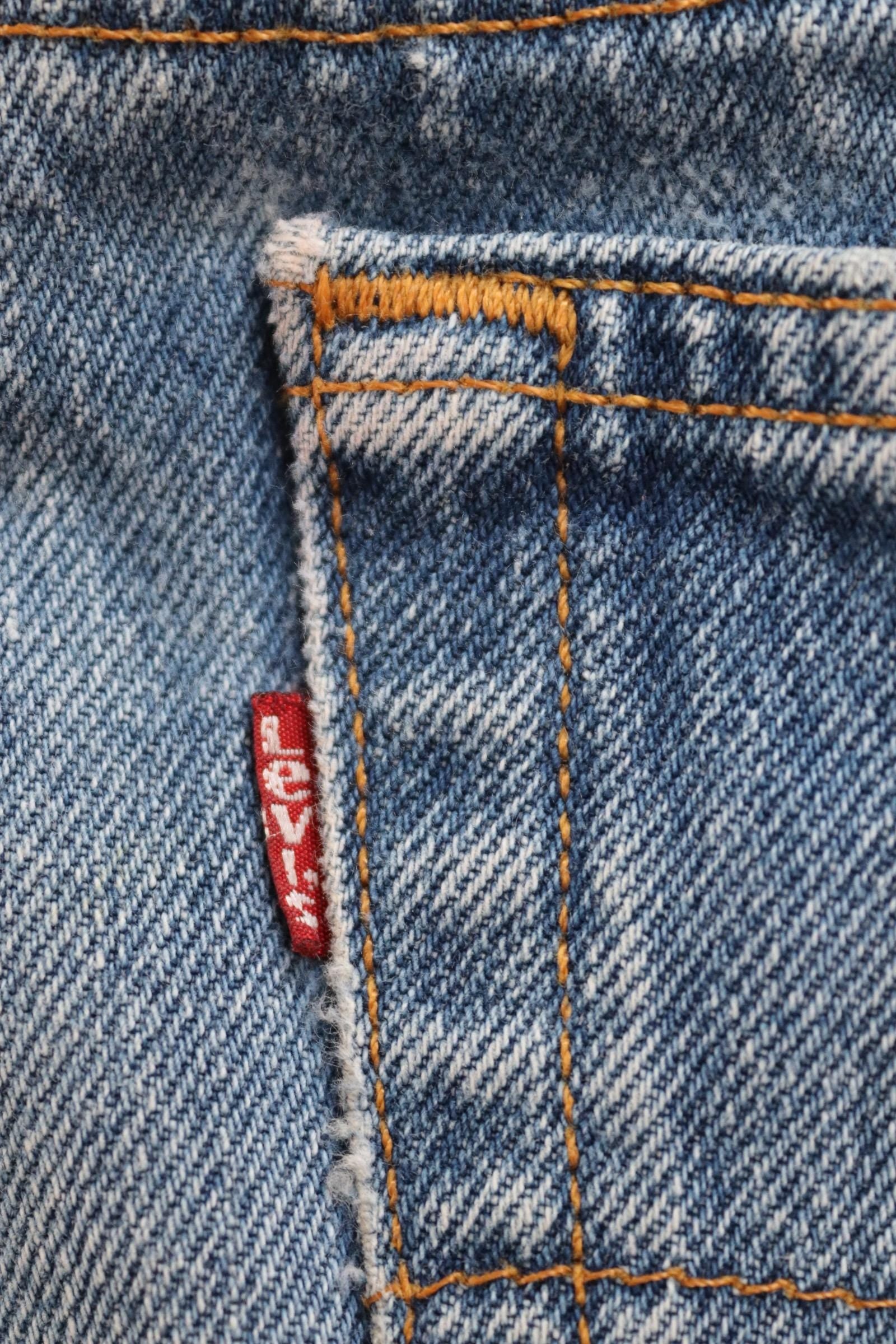 Vintage 1990s Levis 501 denim jeans - made in USA - small e red tab - 32” x 33”