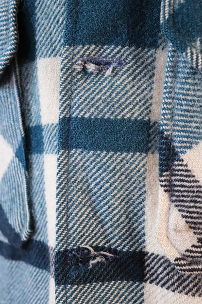 Vintage 1970s Woolrich wool camp shirt - plaid workwear camp jacket - checked CPO - 47” chest