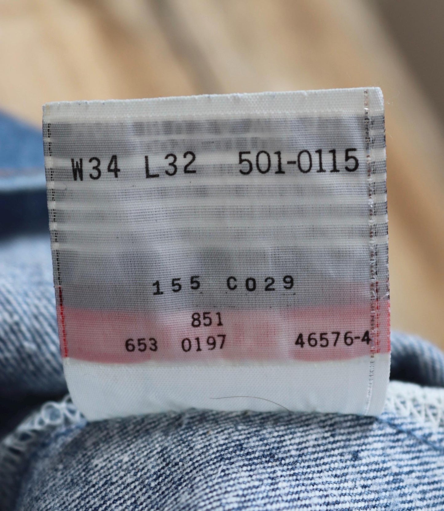 Vintage 1990s Levis 501 denim jeans - made in USA - small e red tab - 33” x 32”