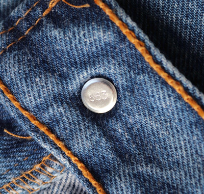 Vintage 1990s Levis 501 denim jeans - made in USA - small e red tab - 33” x 32”