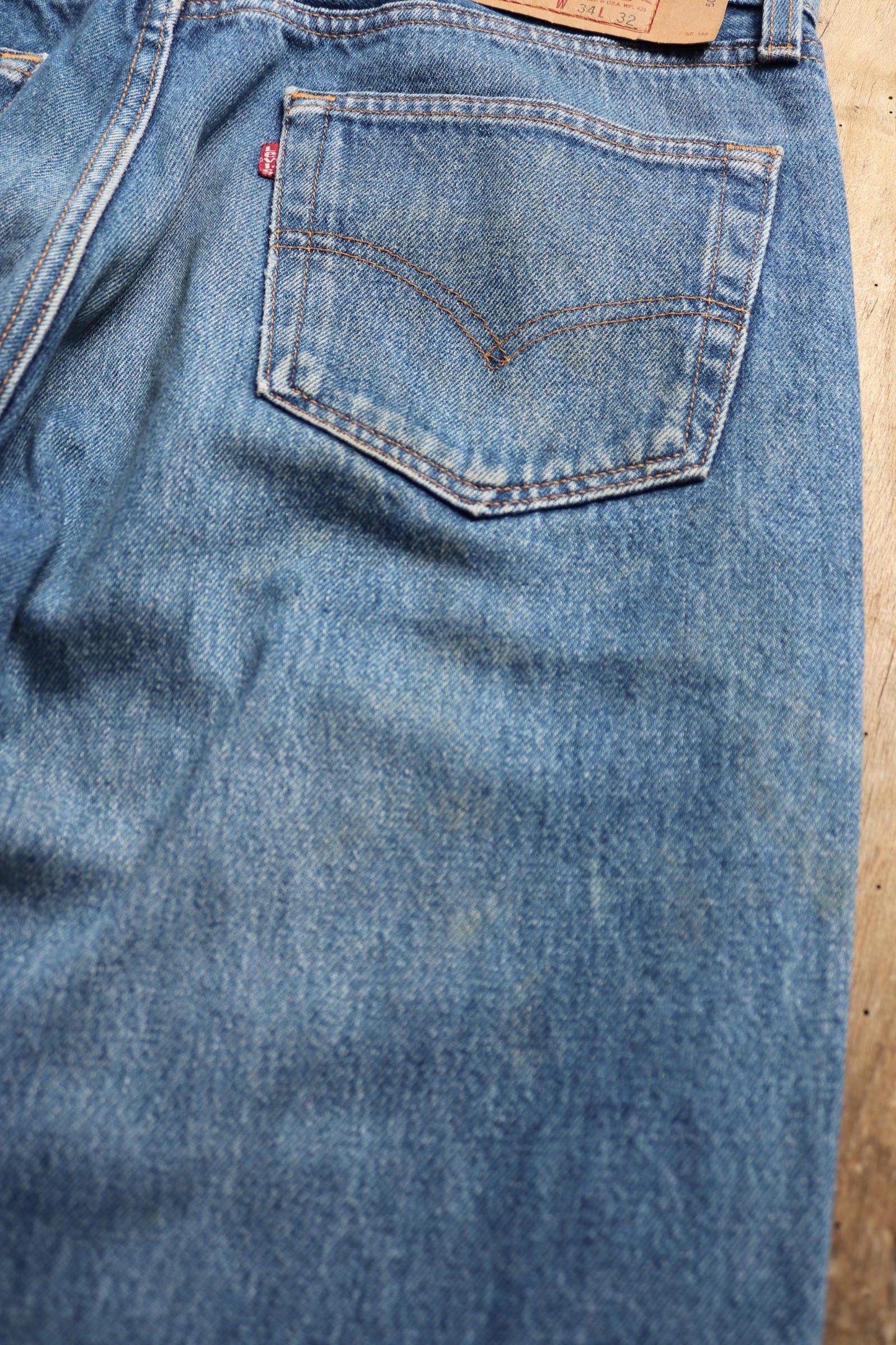 Vintage 1990s Levis 501 denim jeans - made in USA - small e red tab - 33” x 32”