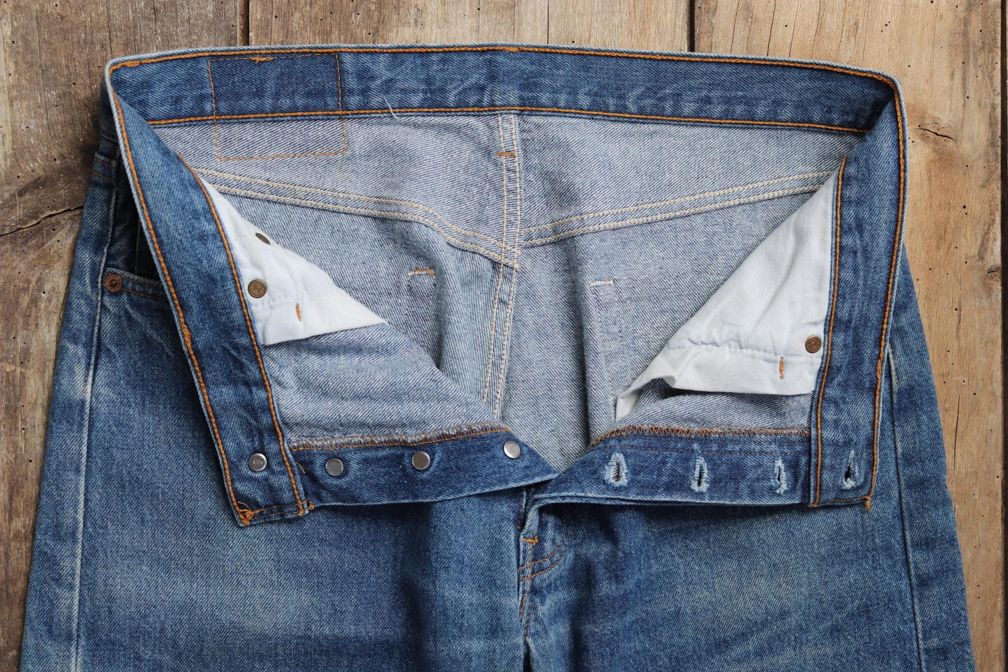 Vintage 1990s Levis 501 denim jeans - made in USA - small e red tab - 33” x 32”