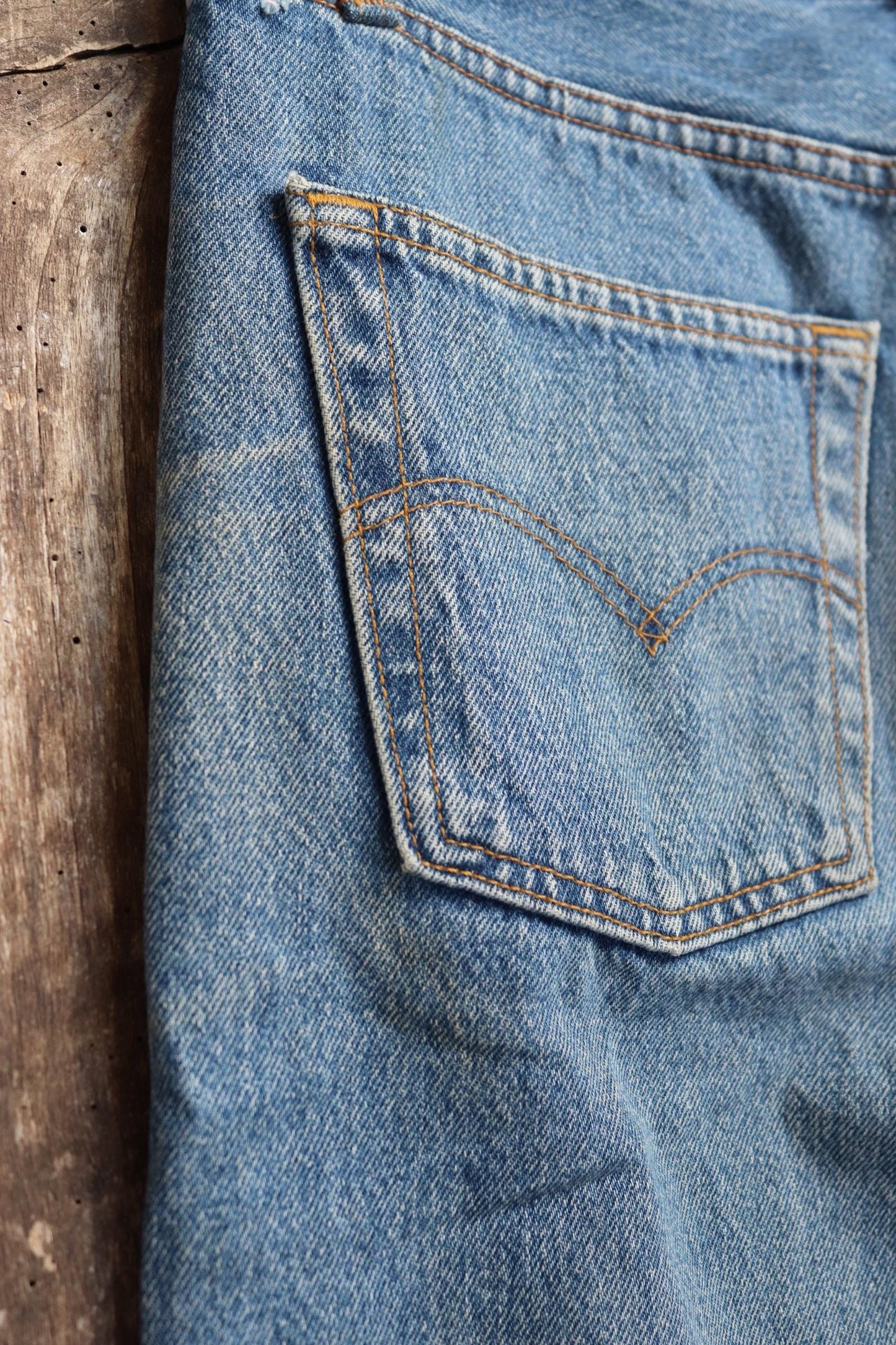 Vintage 1990s Levis 501 denim jeans - made in UK - small e red tab - 32” x 32”