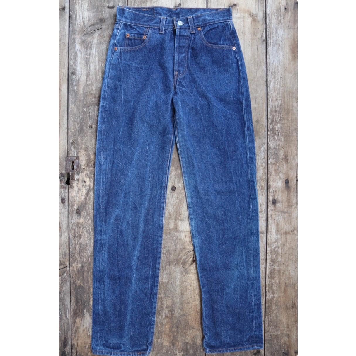 Vintage 1980s Levis 501 denim jeans - made in UK - small e red tab - 28” x 33”