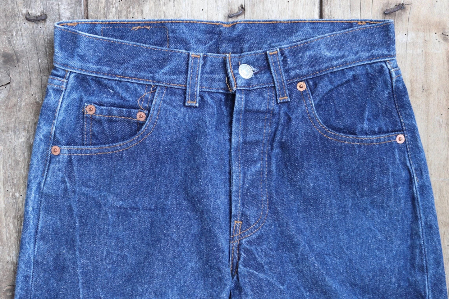 Vintage 1980s Levis 501 denim jeans - made in UK - small e red tab - 28” x 33”