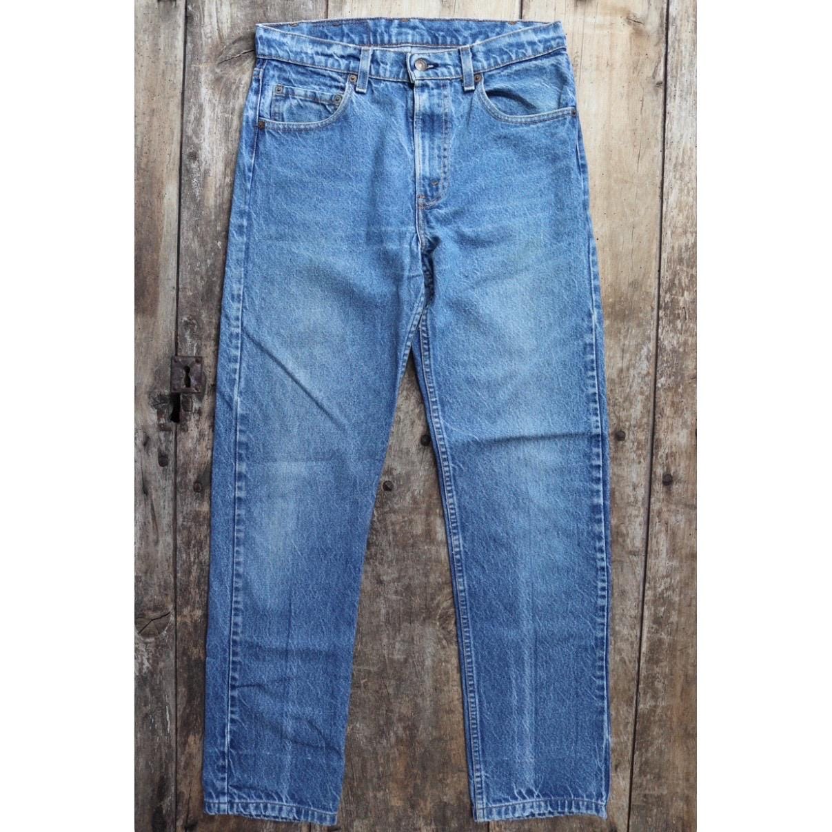 Vintage 1980s Levis 505 denim jeans - made in USA - small e red tab - 30” x 31”