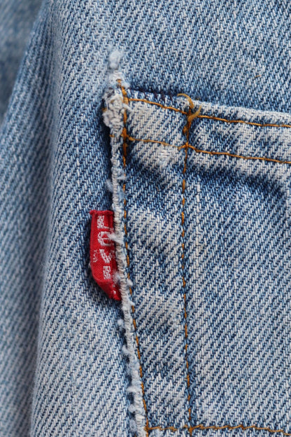 Vintage 1980s Levis 505 denim jeans - made in USA - small e red tab - 30” x 31”