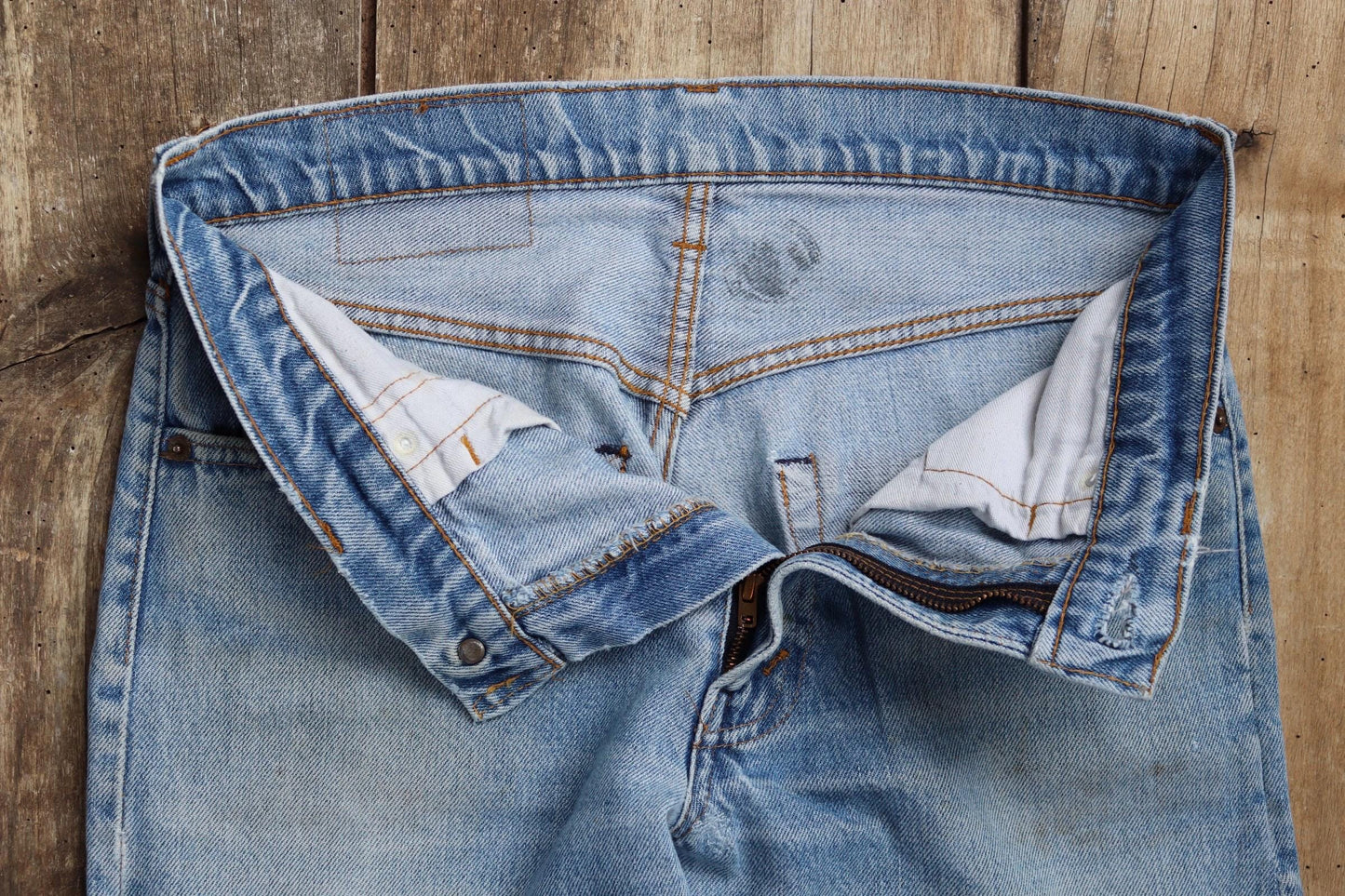 Vintage 1980s Levis 505 denim jeans - made in USA - small e red tab - 30” x 31”