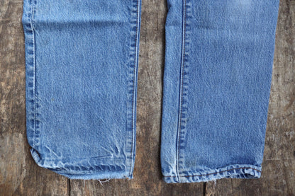 Vintage 1980s Levis 505 denim jeans - made in USA - small e red tab - 30” x 31”