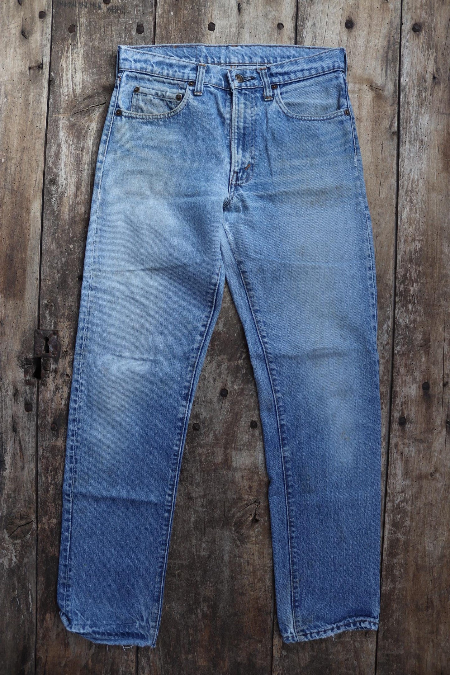 Vintage 1980s Levis 505 denim jeans - made in USA - small e red tab - 30” x 31”