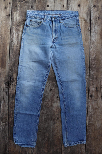 Vintage 1980s Levis 505 denim jeans - made in USA - small e red tab - 30” x 31”