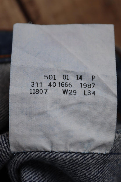 Vintage 1990s Levis 501 denim jeans - made in UK - small e red tab - 28” x 34”