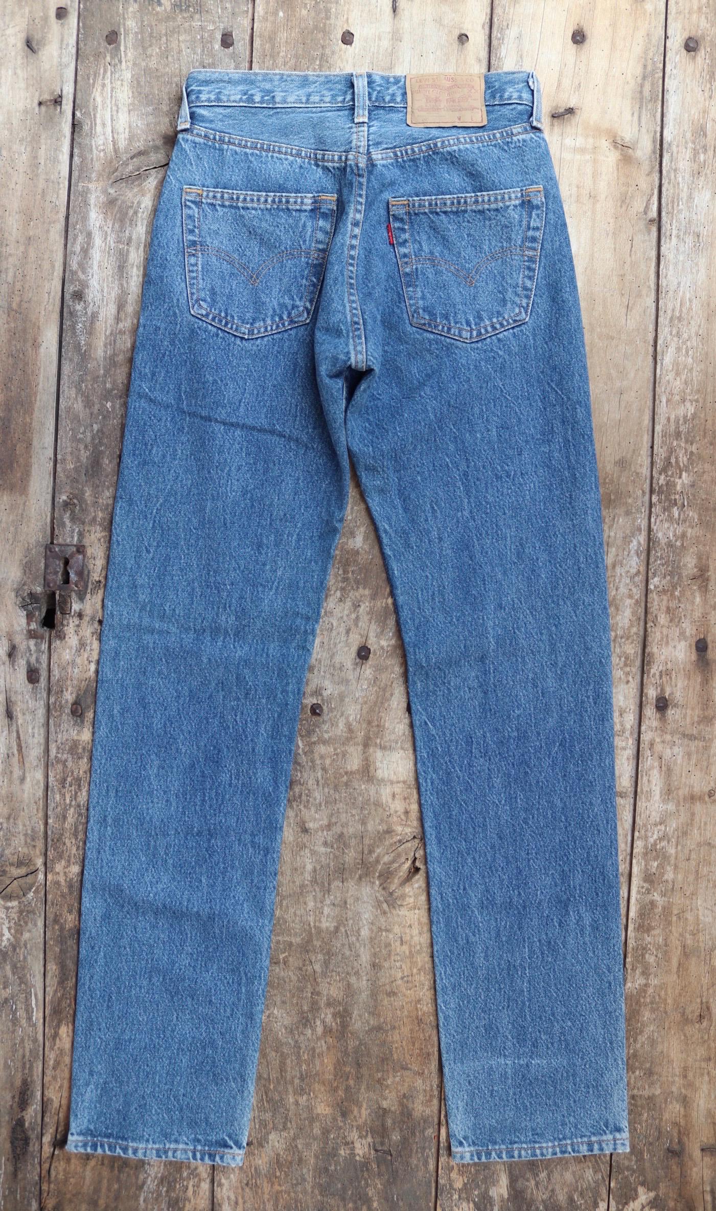 Vintage 1990s Levis 501 denim jeans - made in UK - small e red tab - 28” x 34”