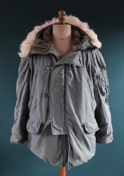 Vintage 1980s USAF N3B parka - US Air Force snorkel jacket - 48” chest