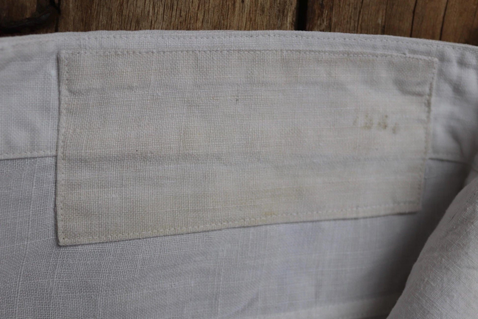 Vintage 1930s French white linen flares - Marine Nationale trousers - military pants - bell bottoms - 33” x 29”