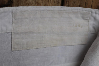 Vintage 1930s French white linen flares - Marine Nationale trousers - military pants - bell bottoms - 33” x 29”