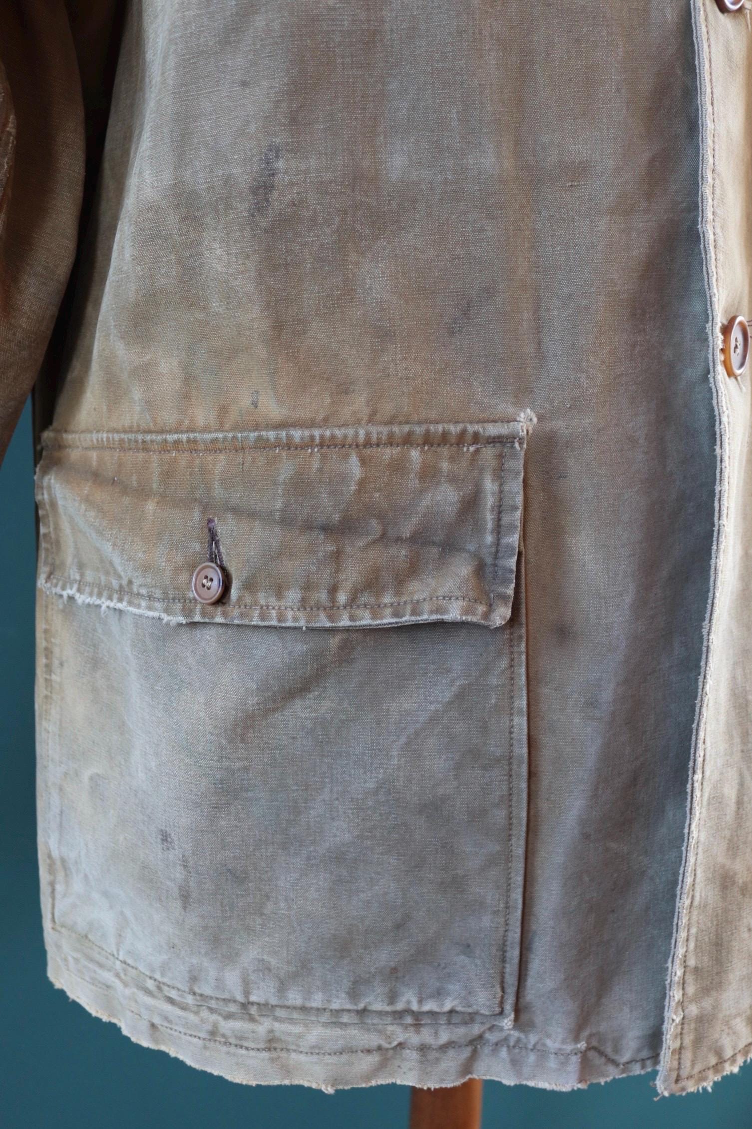 Vintage 1940s French canvas workwear jacket - chore coat - 49” chest