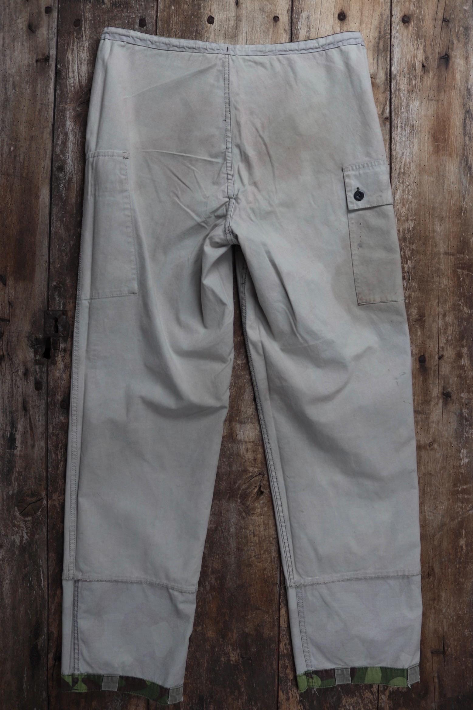 Vintage 1980s Finnish M62 camo trousers - reversible drawstring pants - 37” x 34”