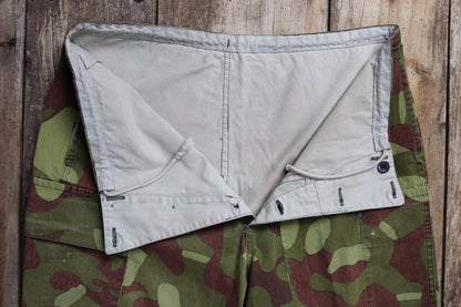 Vintage 1980s Finnish M62 camo trousers - reversible drawstring pants - 37” x 34”