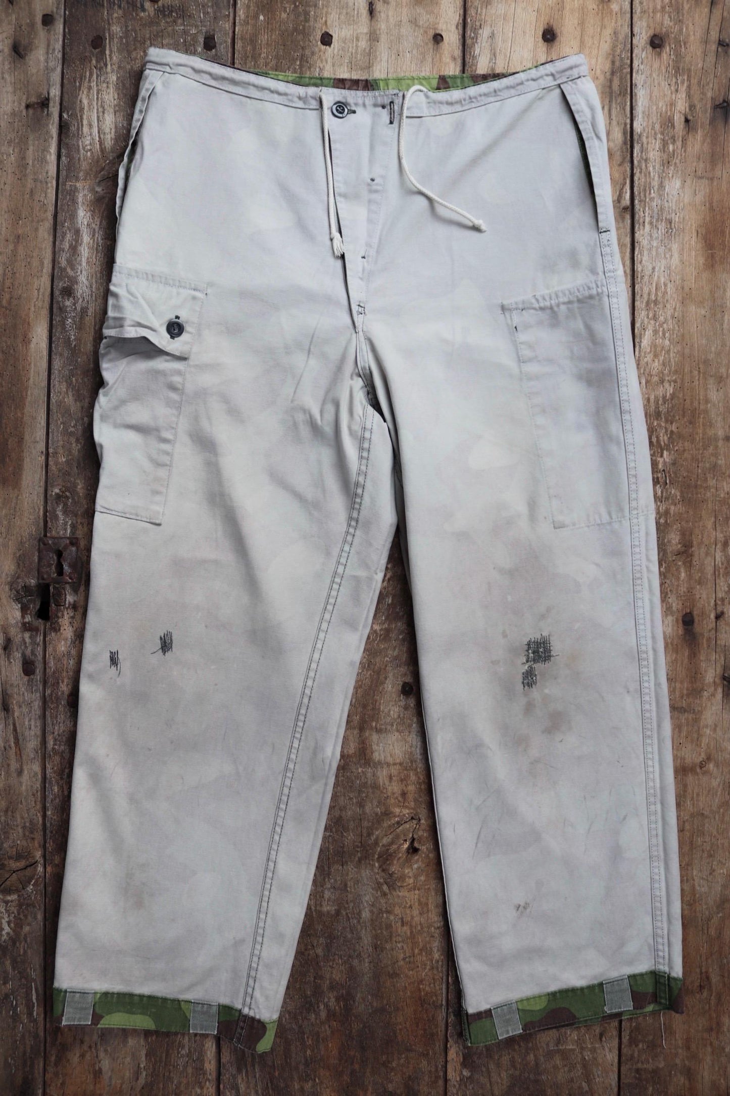 Vintage 1980s Finnish M62 camo trousers - windproof paratrooper pants - 37” x 27”