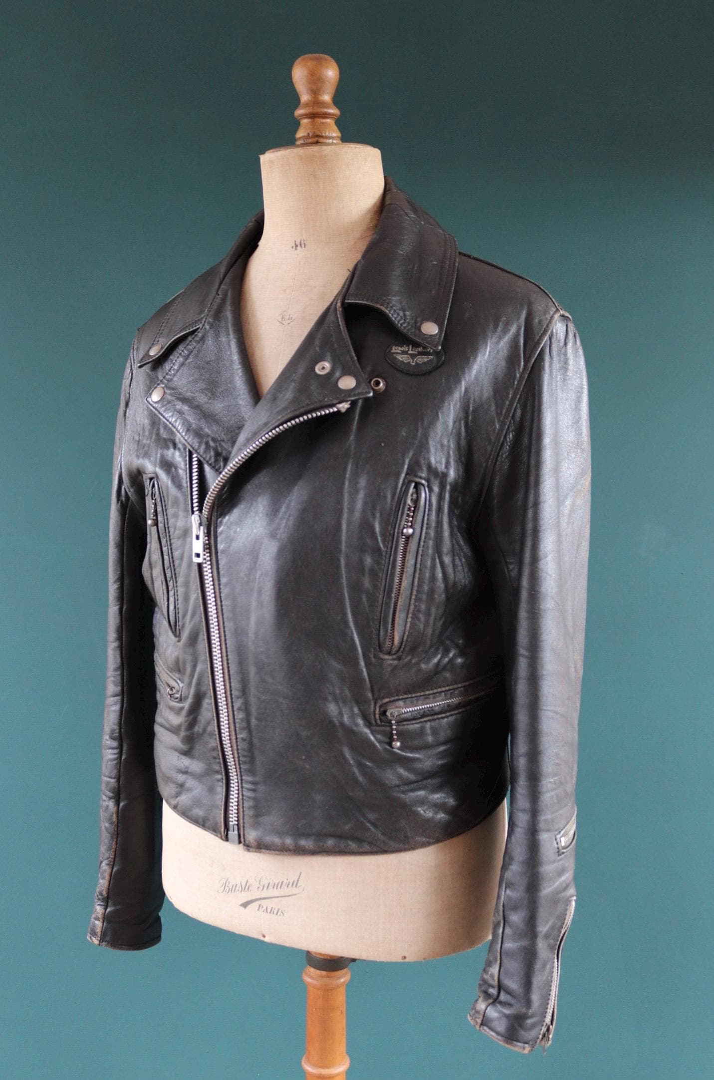 Vintage 1970s Lewis Leathers biker jacket - Lightning - Aviakit - 44" chest