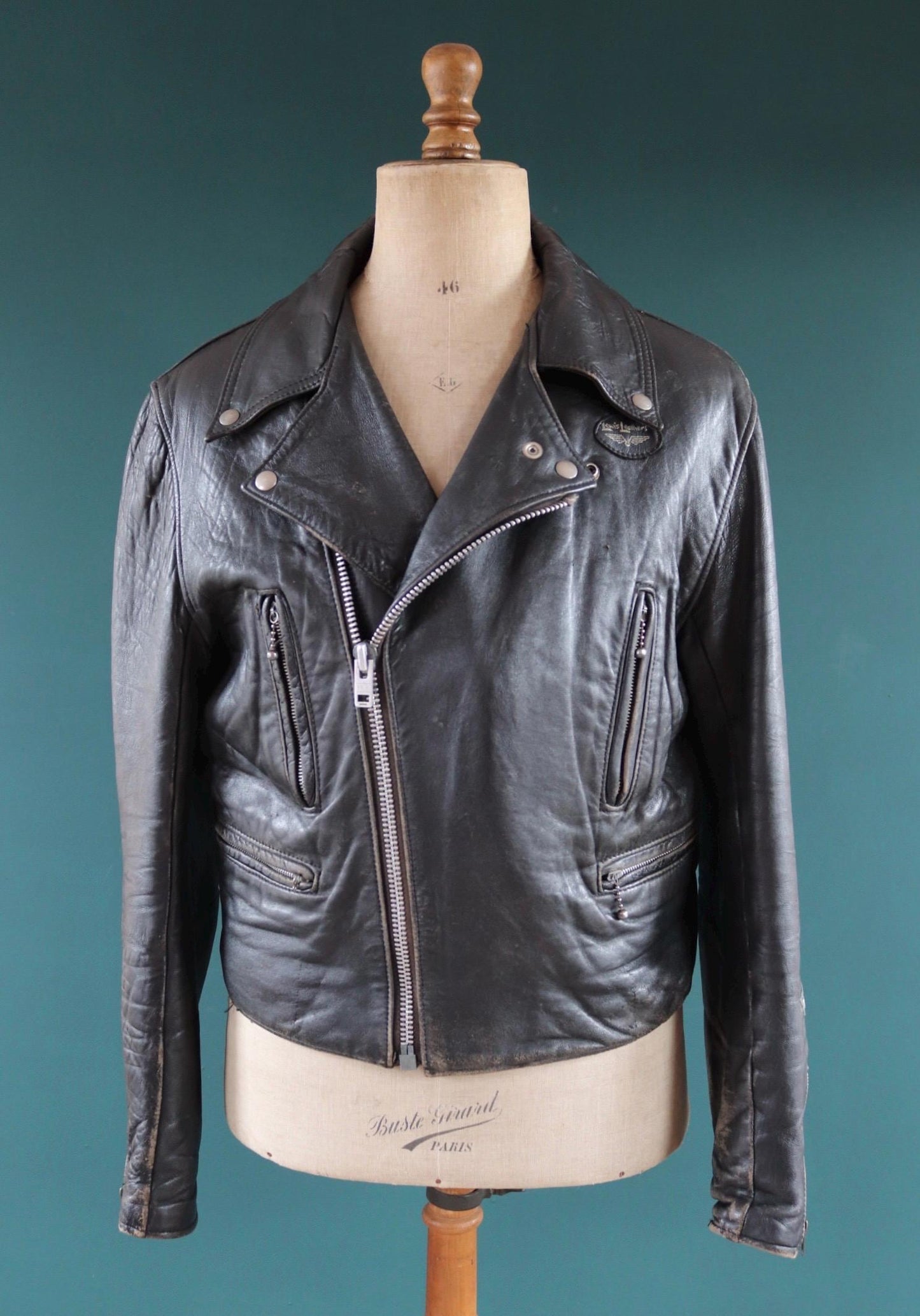Vintage 1970s Lewis Leathers biker jacket - Lightning - Aviakit - 44" chest