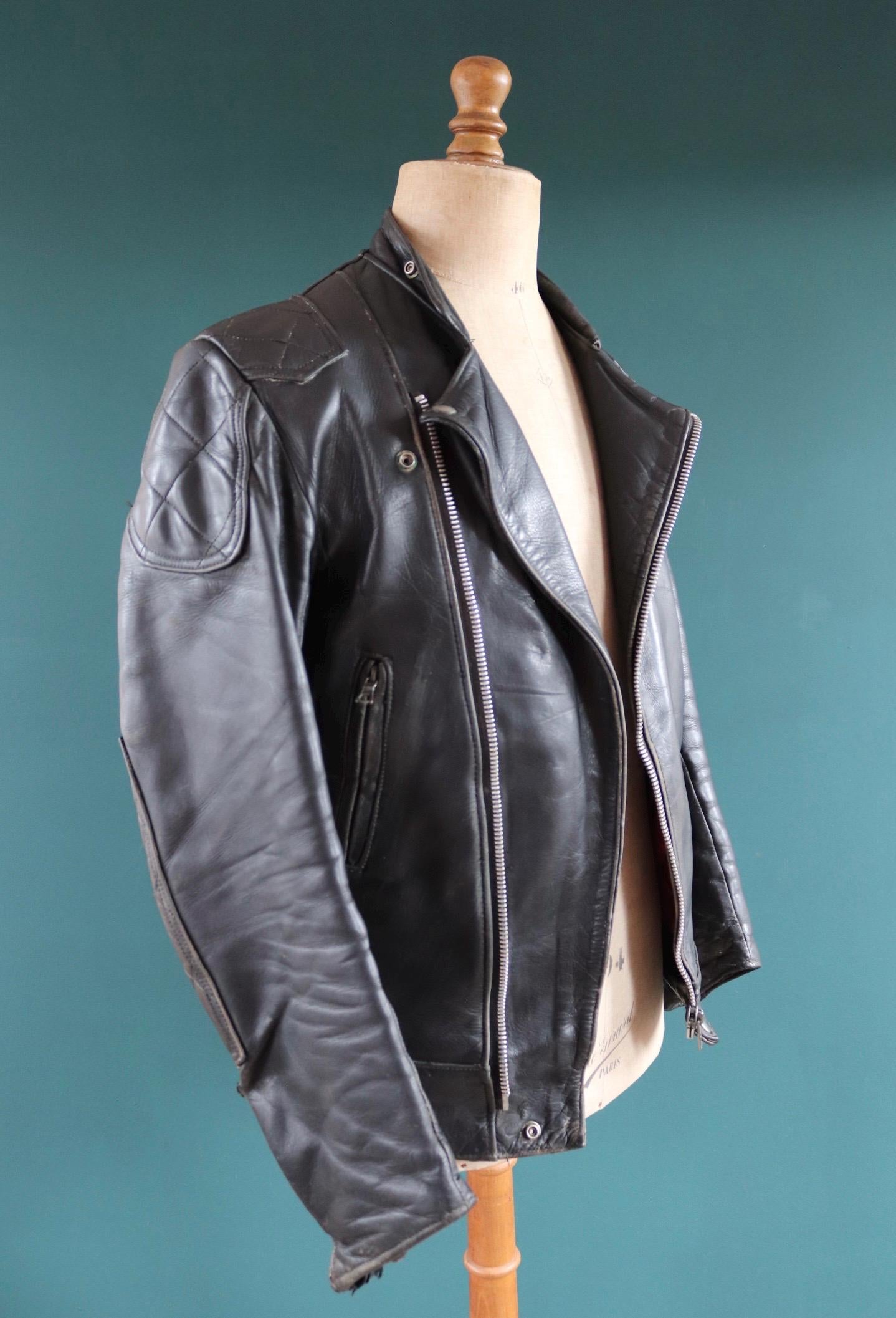 Vintage 1960s Lewis Leathers biker jacket - Super Monza - Aviakit - 40" chest