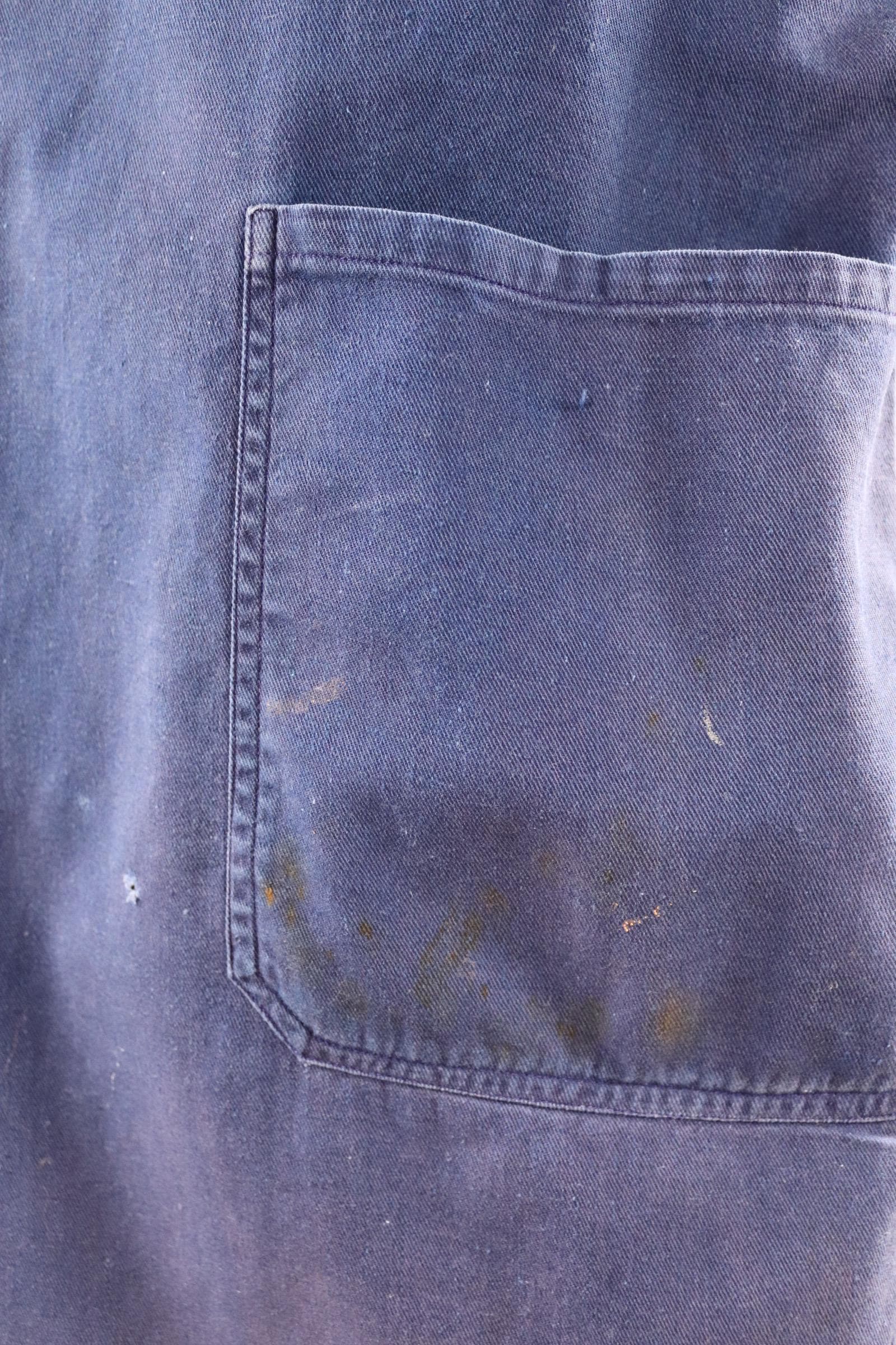 Vintage 1970s French chore coat - faded workwear jacket - 54” chest