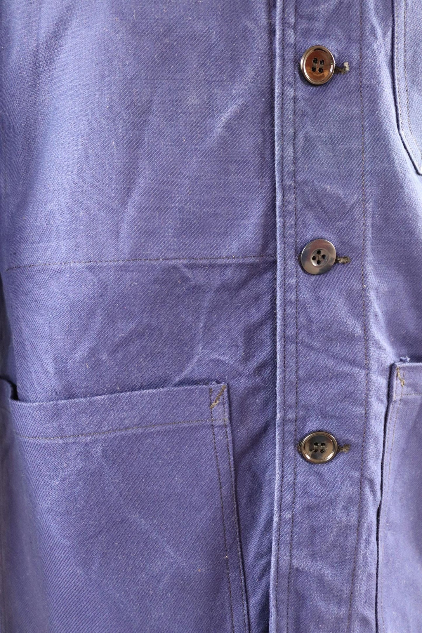 Vintage French workwear jacket - cotton twill chore coat - 43” chest