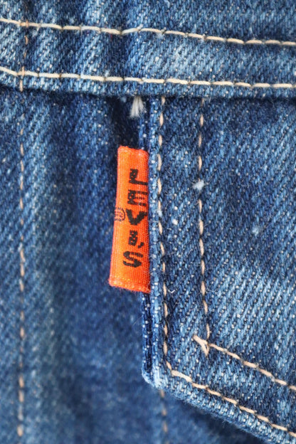 Vintage 1970s Levis big E denim jacket - orange tab - type 3 - trucker workwear - 44” chest
