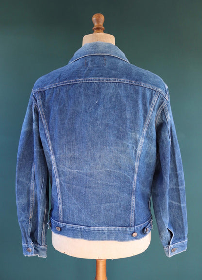 Vintage 1970s Levis big E denim jacket - orange tab - type 3 - trucker workwear - 44” chest