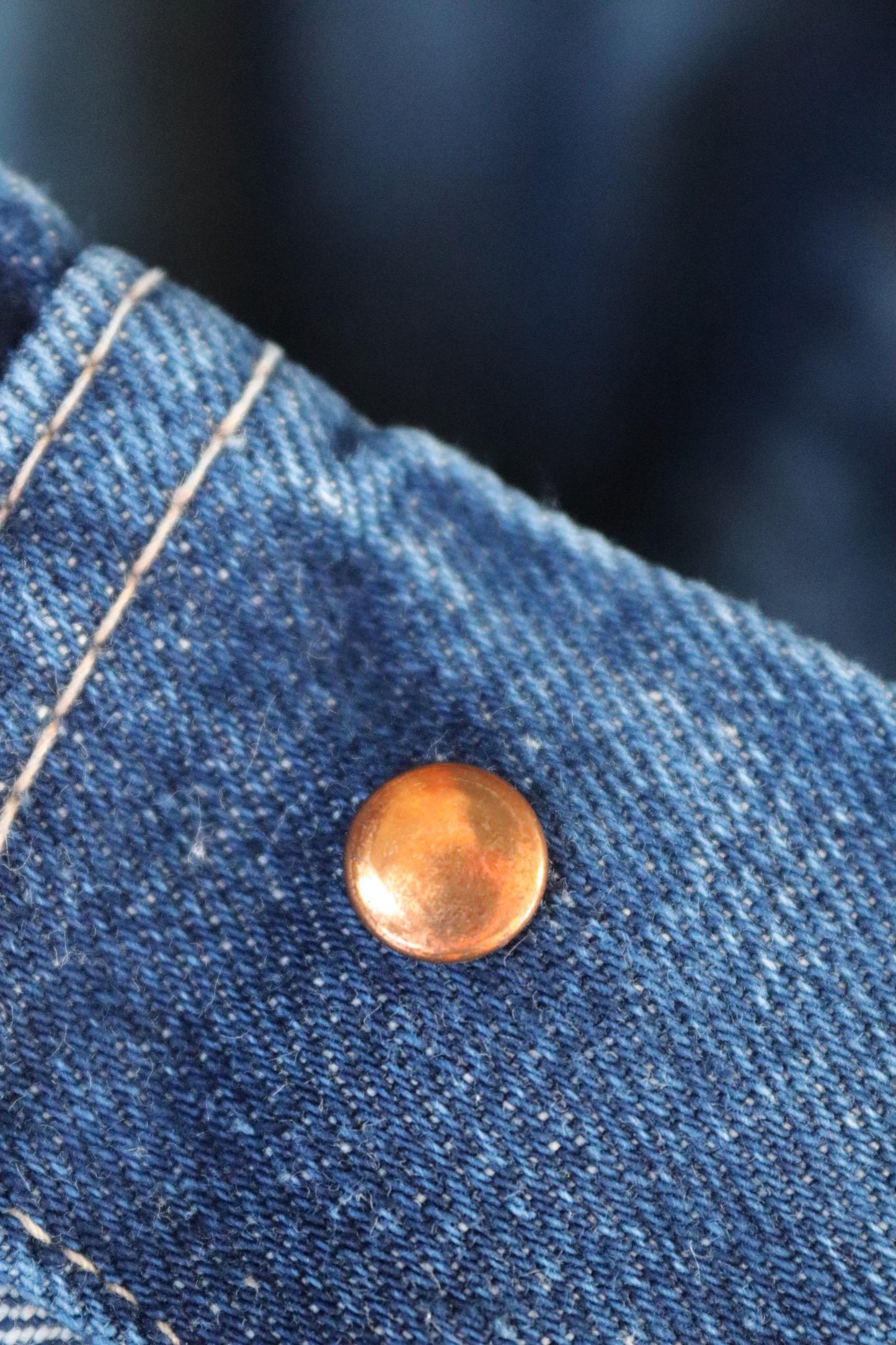 Vintage 1970s Levis big E denim jacket - orange tab - type 3 - trucker workwear - 44” chest