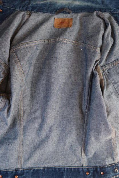 Vintage 1970s Levis big E denim jacket - orange tab - type 3 - trucker workwear - 44” chest