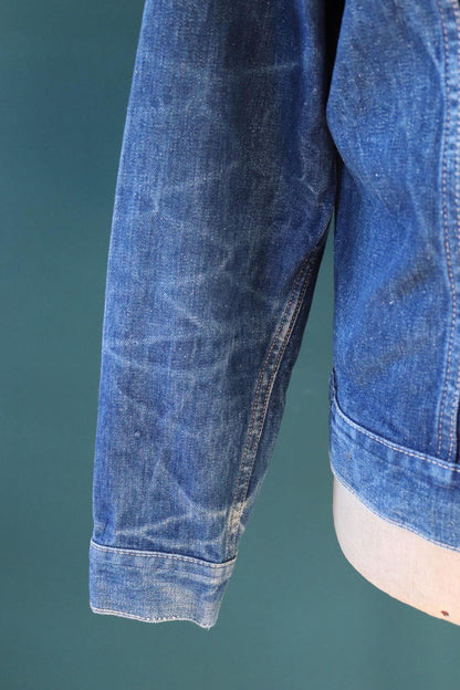 Vintage 1970s Levis big E denim jacket - orange tab - type 3 - trucker workwear - 44” chest