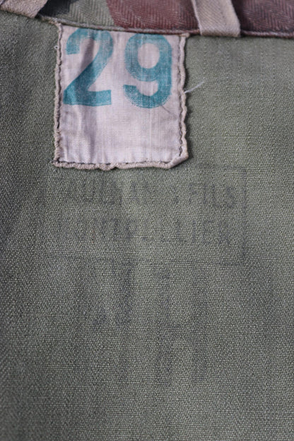 Vintage 1960s French lizard camo jacket - herringbone cotton - military workwear - 50" chest