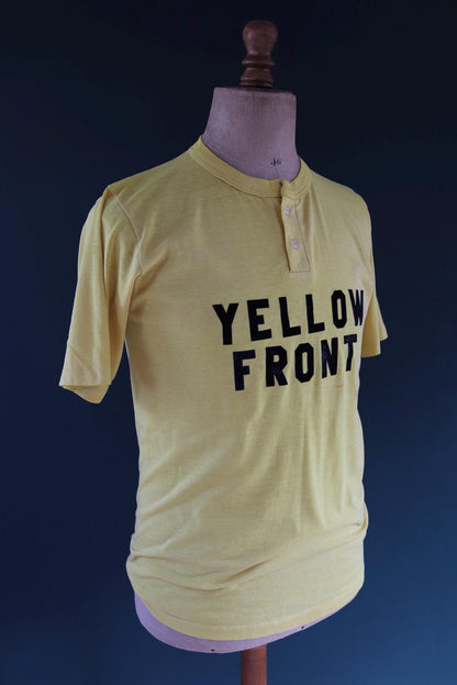 Vintage 1970s t shirt - single stitch - flock print - 39” chest