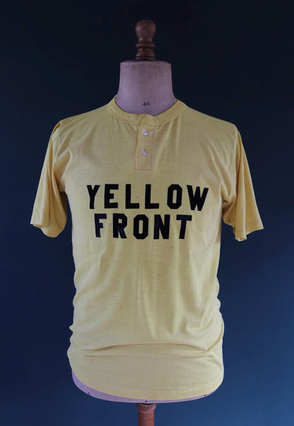 Vintage 1970s t shirt - single stitch - flock print - 39” chest