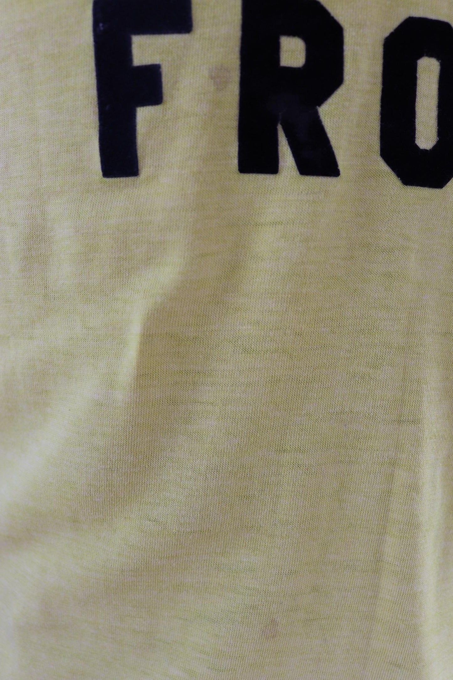 Vintage 1970s t shirt - single stitch - flock print - 39” chest