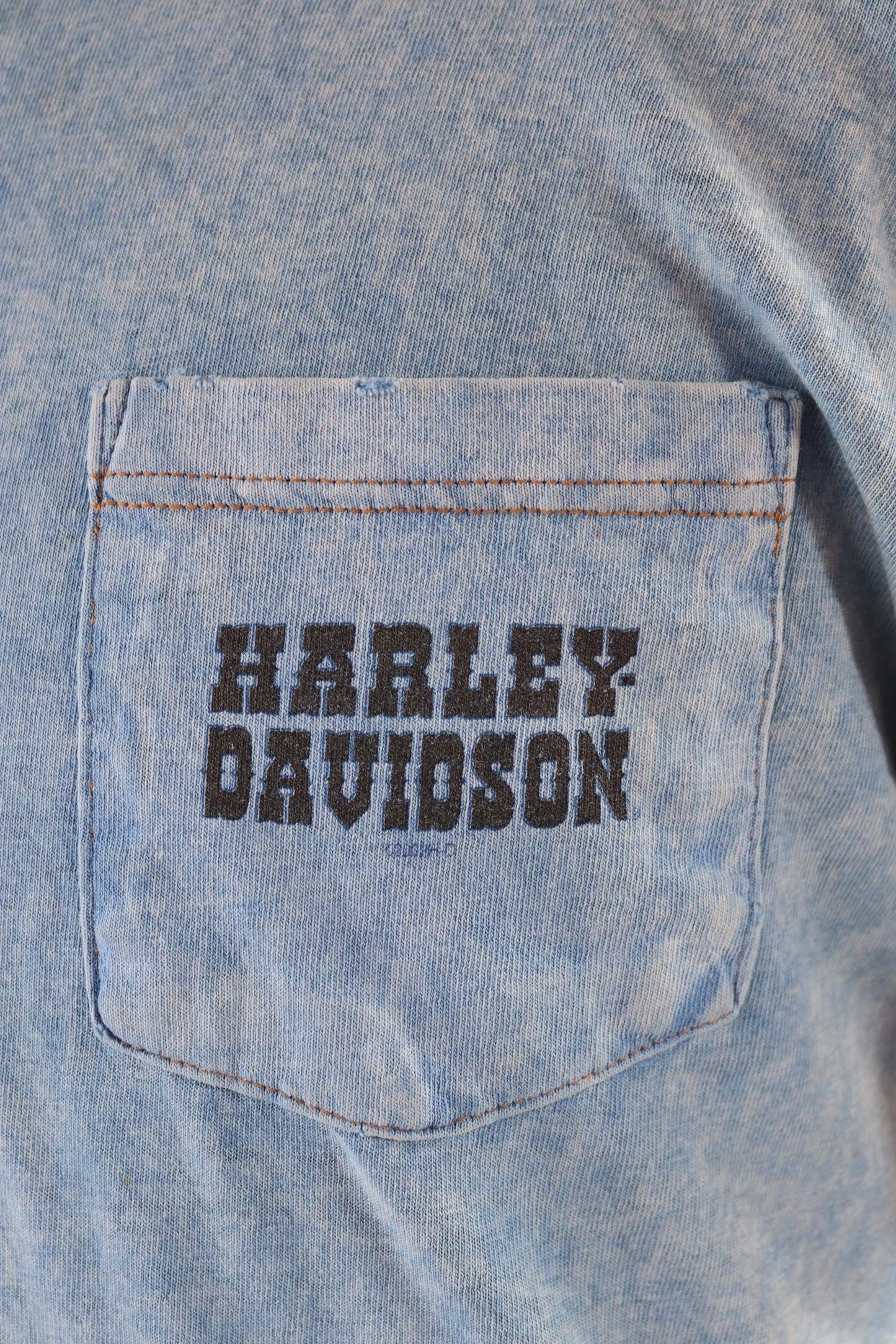 Vintage 1990s Harley Davidson t shirt - thrashed pocket tee - 40" chest