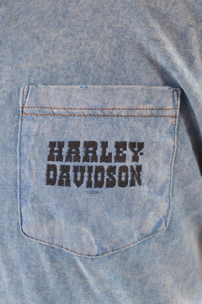 Vintage 1990s Harley Davidson t shirt - thrashed pocket tee - 40" chest