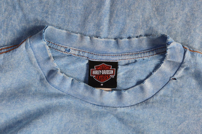Vintage 1990s Harley Davidson t shirt - thrashed pocket tee - 40" chest