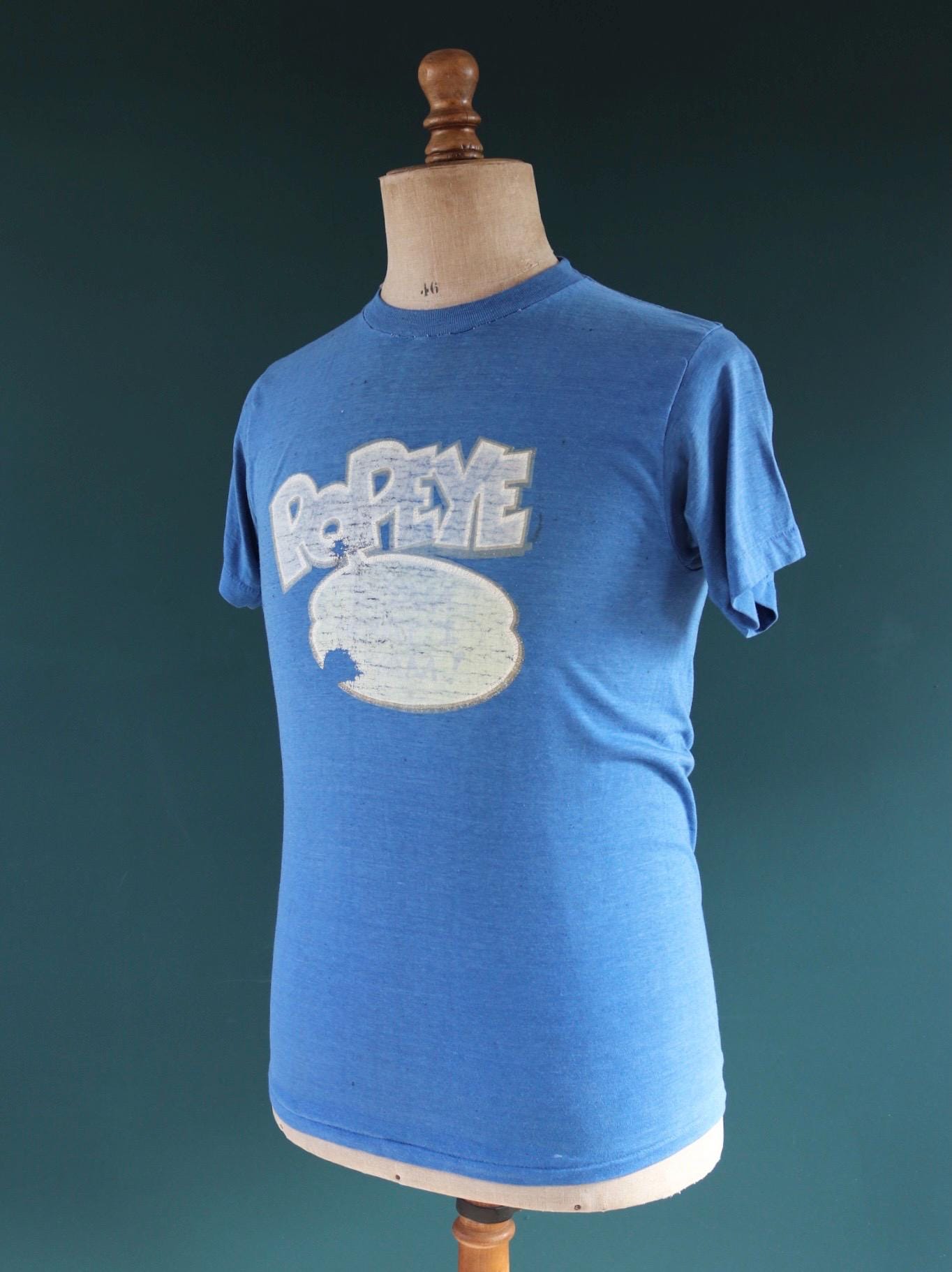 Vintage 1980s t shirt - glitter transfer - Popeye - 36” chest