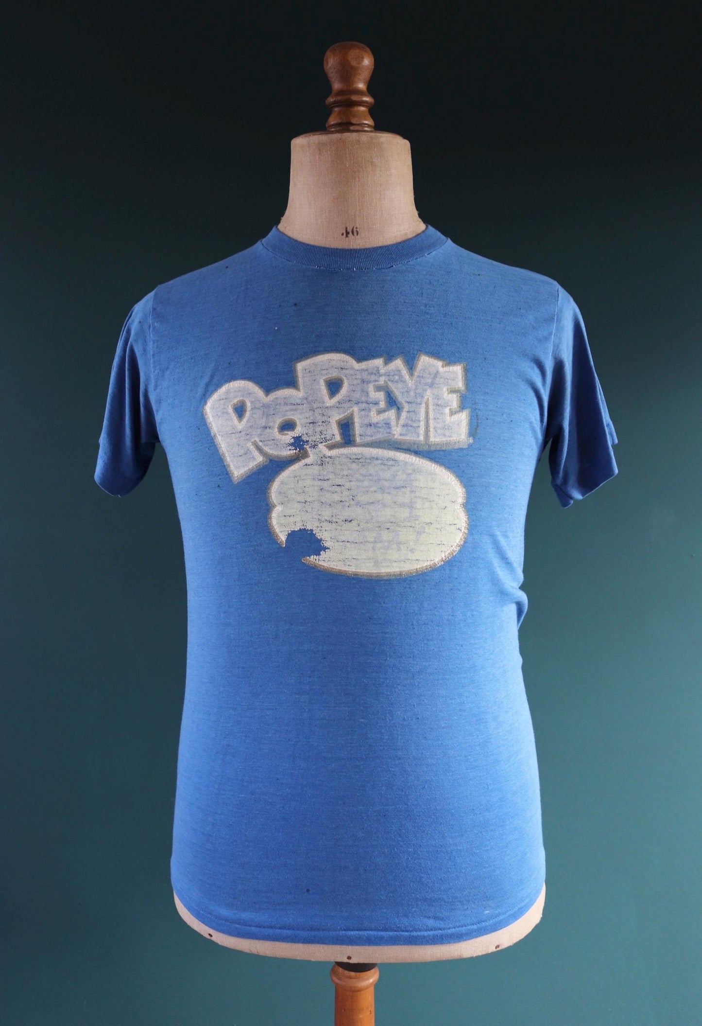 Vintage 1980s t shirt - glitter transfer - Popeye - 36” chest