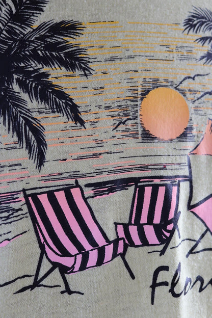 Vintage 1980s t shirt - Florida tourist souvenir - sunset print - 41” chest