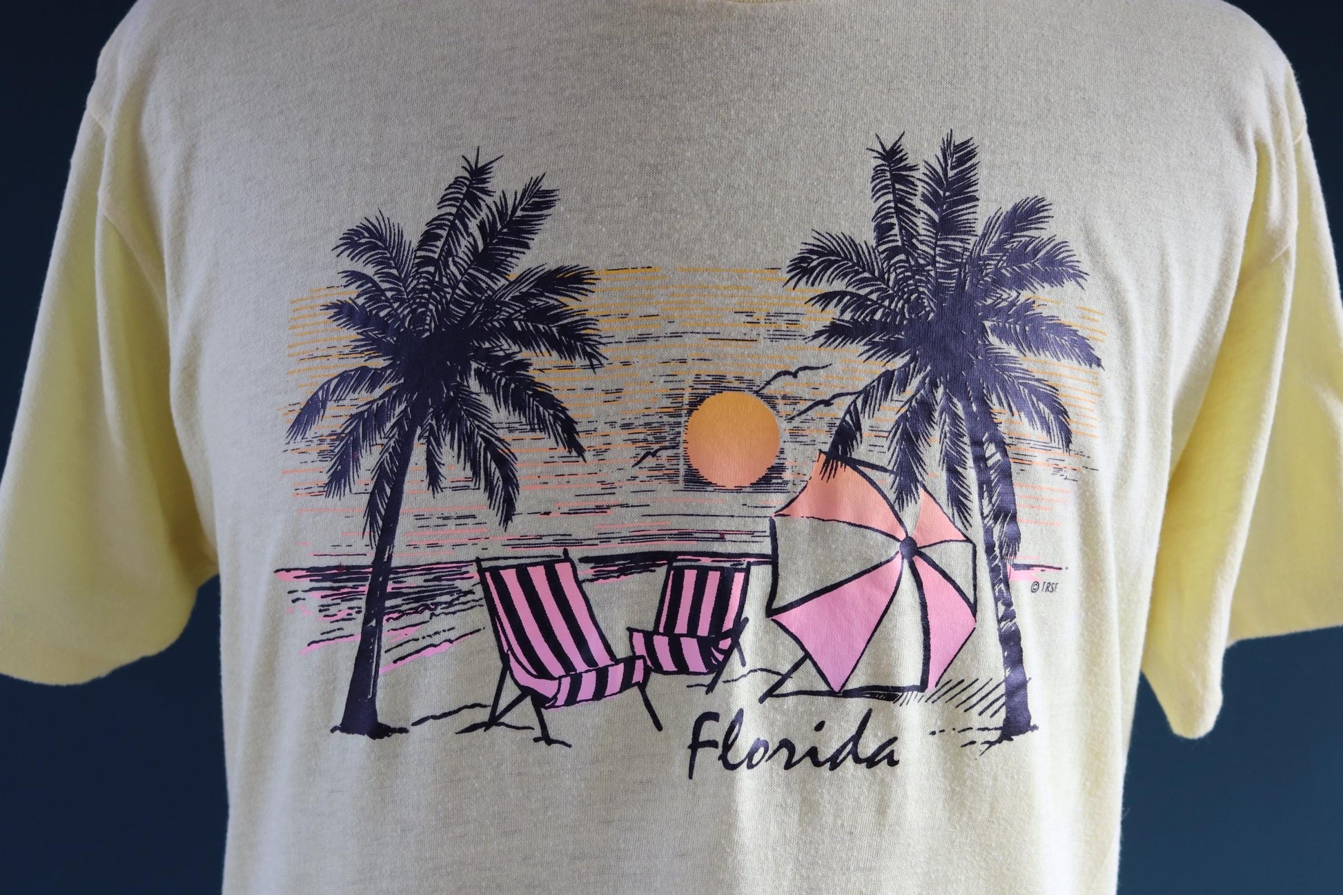 Vintage 1980s t shirt - Florida tourist souvenir - sunset print - 41” chest