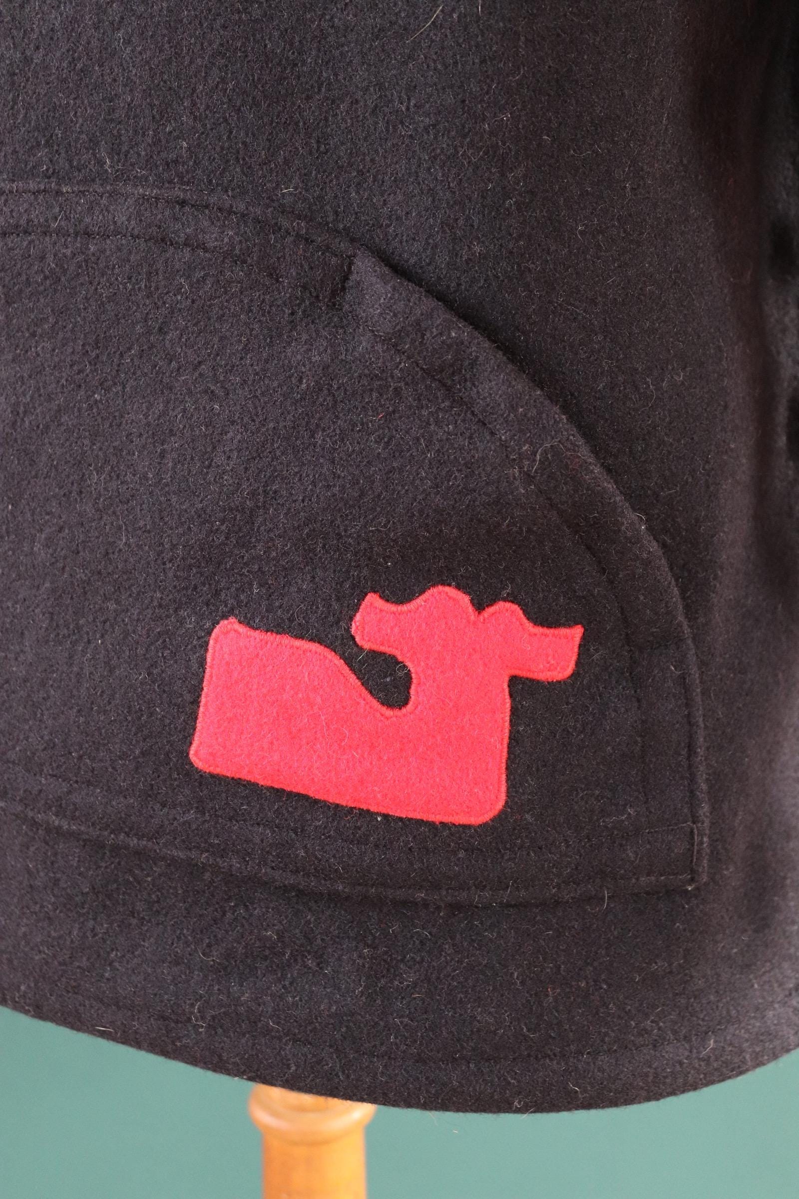 Vintage 1990s sailing smock - blue wool beach shirt - made in Canada - 45" chest