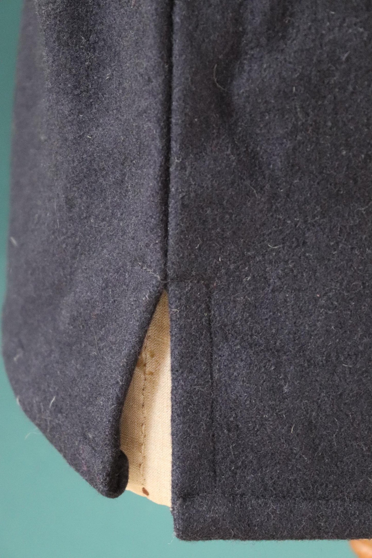 Vintage 1990s sailing smock - blue wool beach shirt - made in Canada - 45" chest