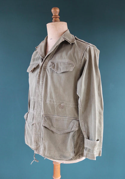 Vintage French M47 army jacket - herringbone twill - 1960s military - 42” chest